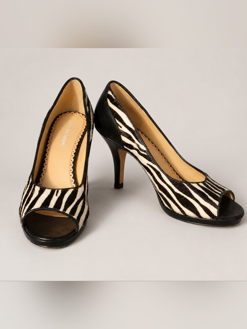 Johnston & Murphy Vanessa Calf-hair Zebra Print Heels 9